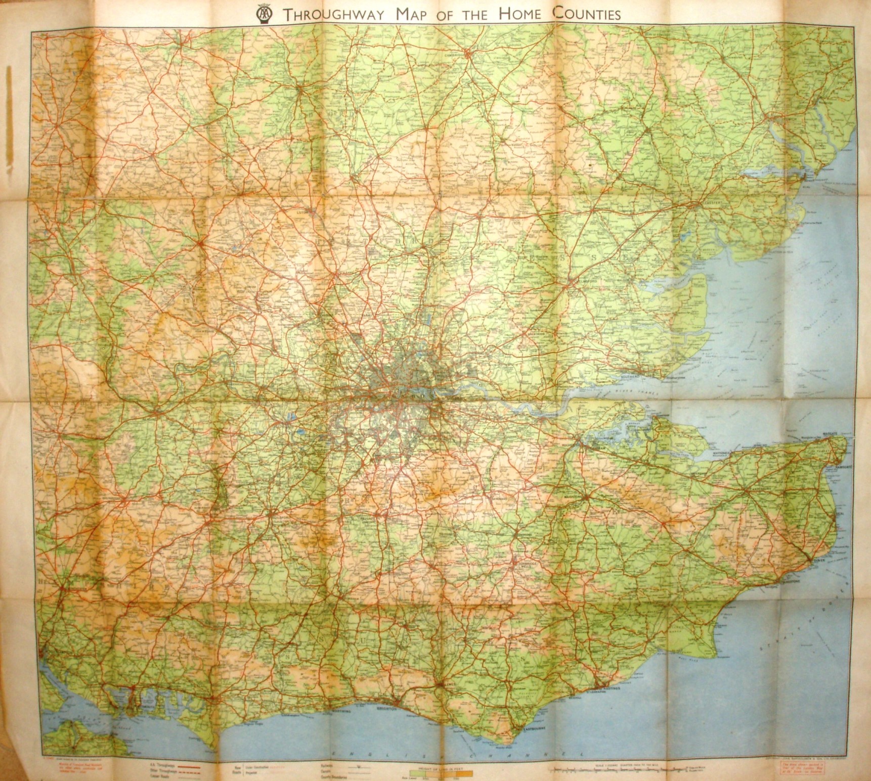 AA 1948, Throughway map of the Home Counties